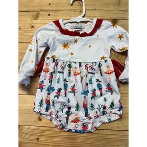 Orange‎ Poppy Kids Baby Girls Nutcracker Holiday Long Sleeve Romper 3-6M